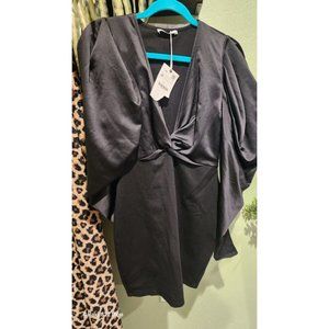 Zara Balloon Sleeves Black Dress Size M